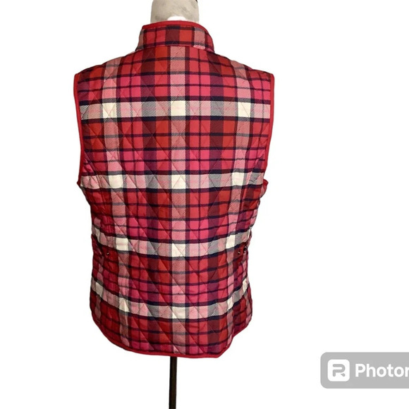 Appleseeds SZ MP Vest quilted plaid pink sporty preppy athletic vibrant … - Picture 4 of 9